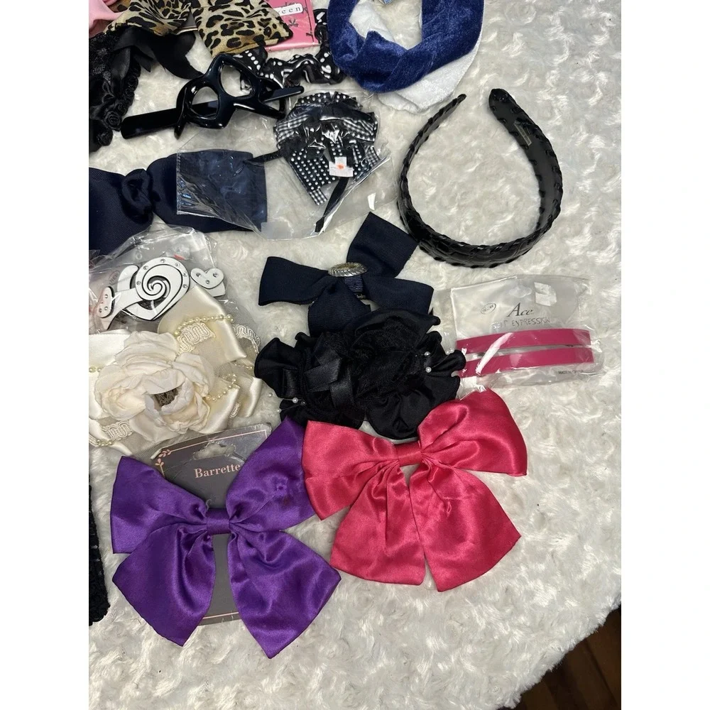Lot of Hair Bows and Clips: Assorted Styles and Colors